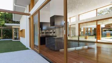 wood framed patio door las vegas gvs design build